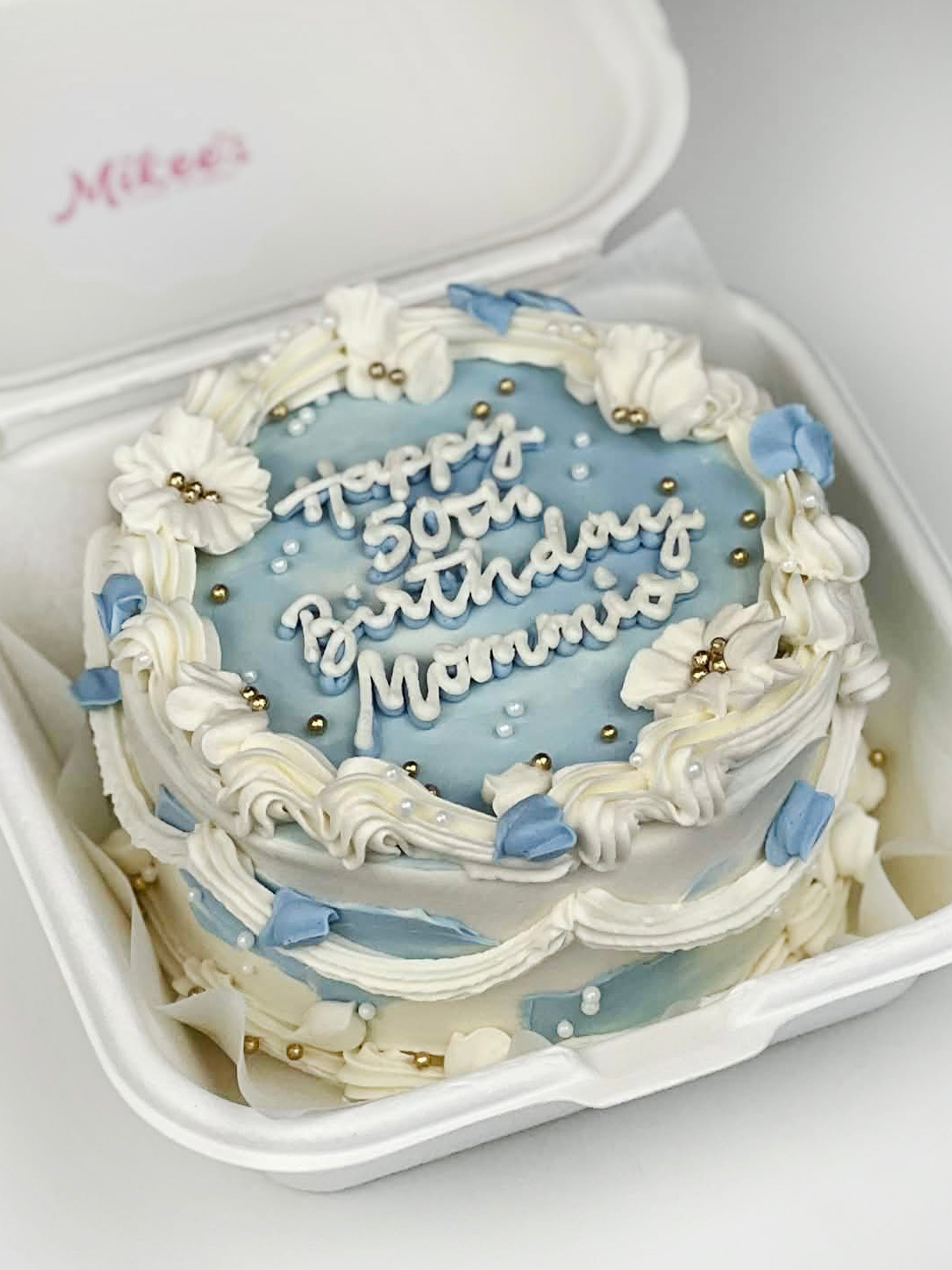 Soft Blue Petal Cake
