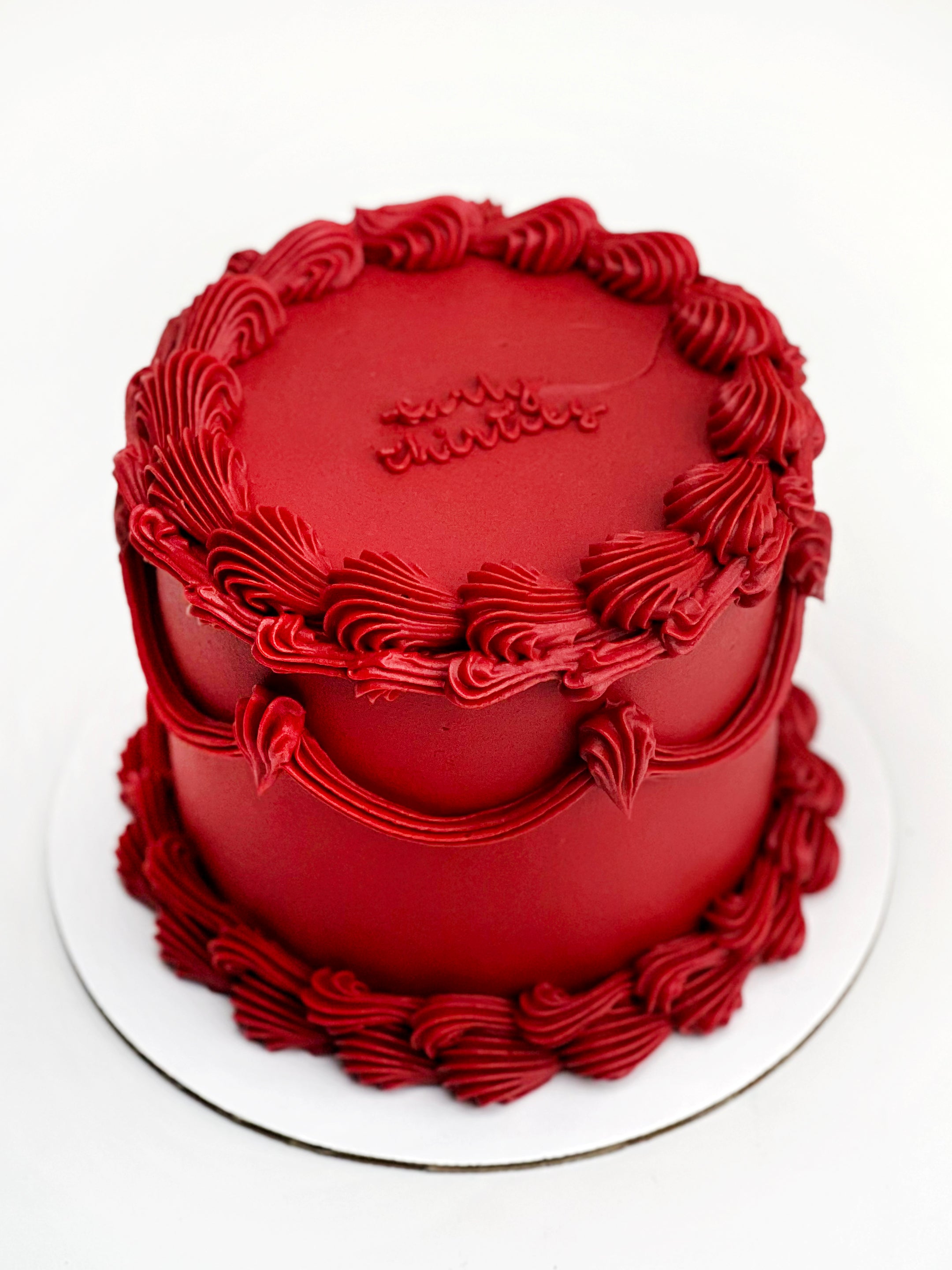 Vintage Crimson Red Cake