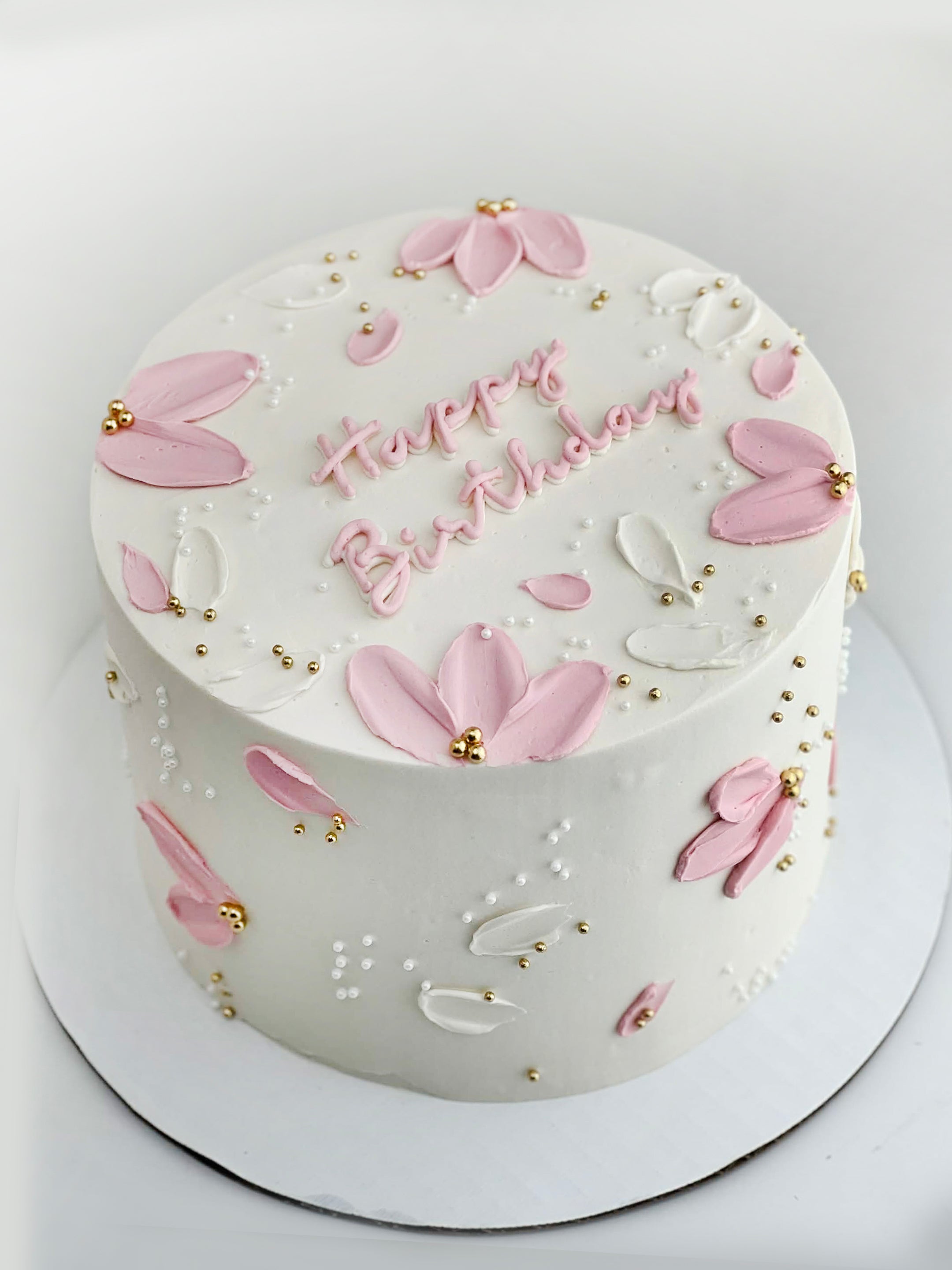 Pink Petal Pearl Cake