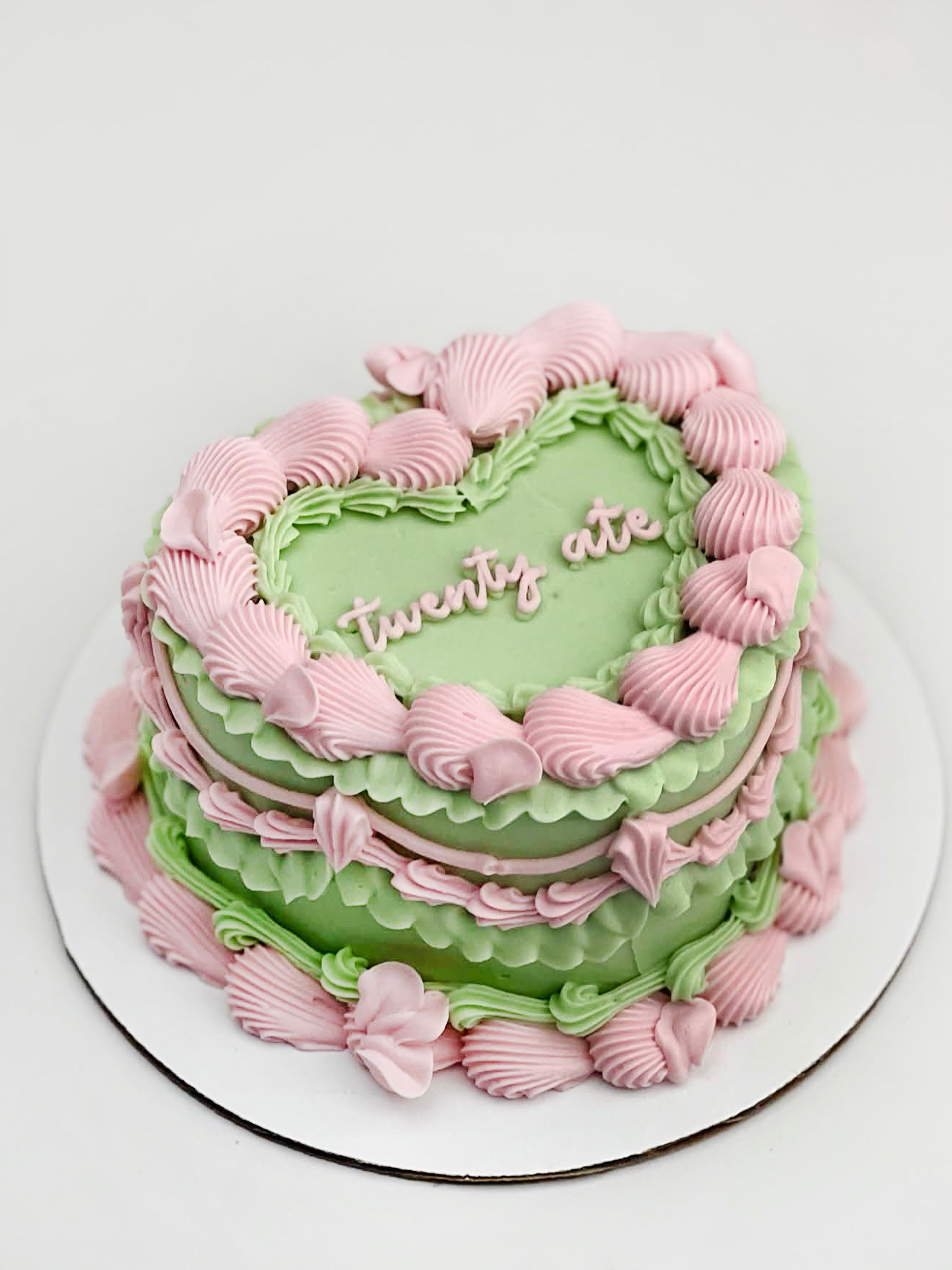 Pastel Garden Heart Cake