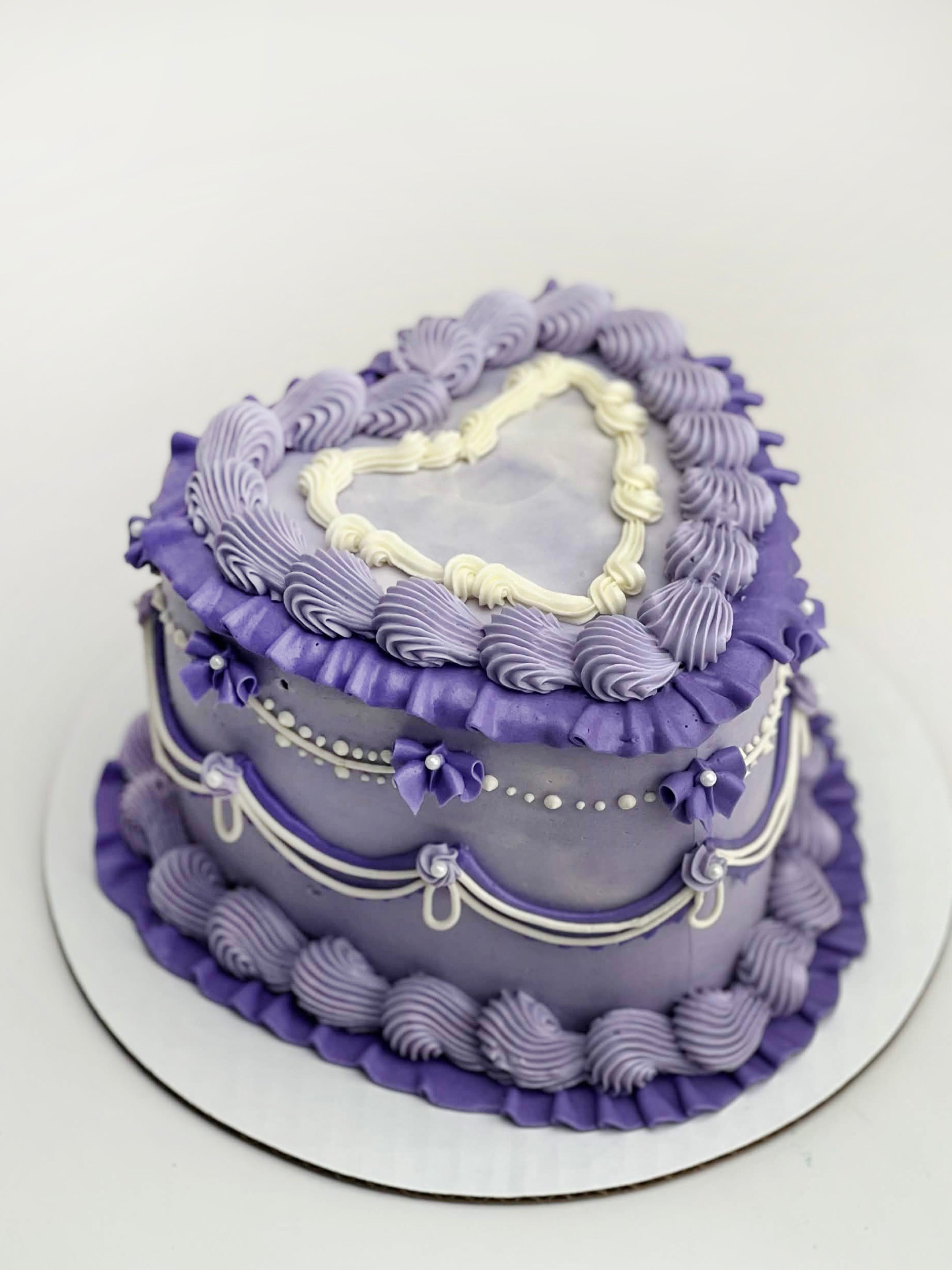 Dreamy Purple Heart Cake